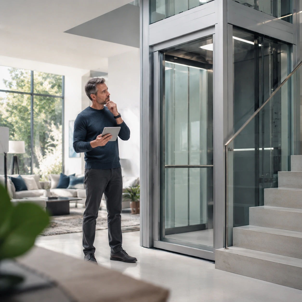 Comparison between home lift and stair lift costs in a residential setting
